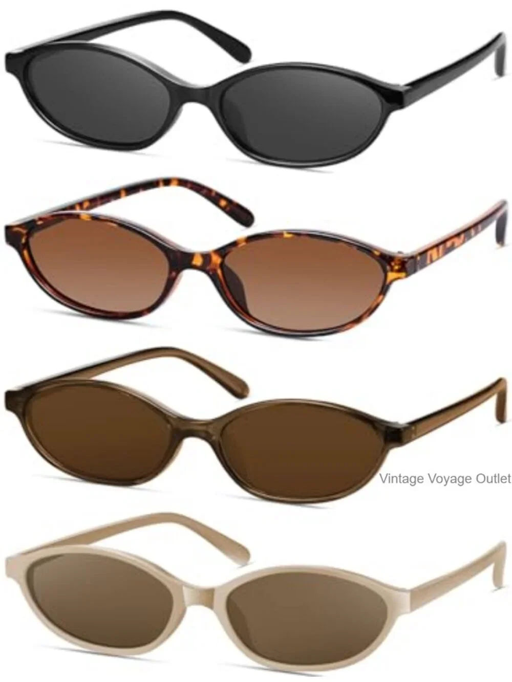 Retro Oval Cat Eye Sunglasses Women UV Protection Gradient Lens